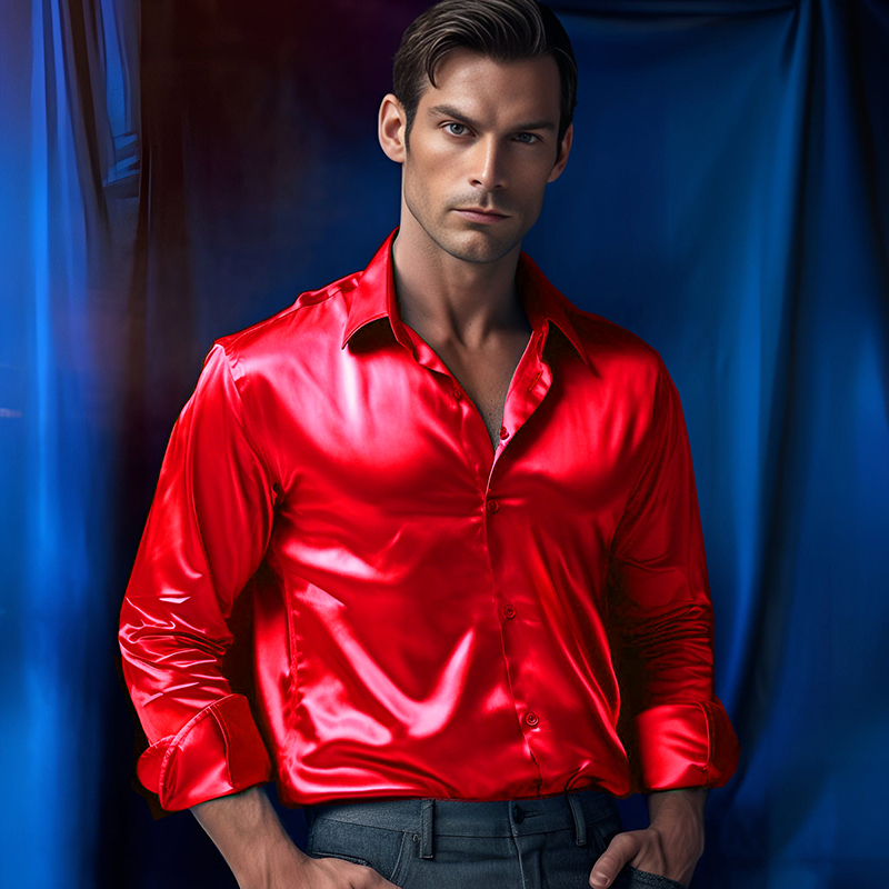 Men's Satin Luxury Dress Shirt - đánh giá và giá Mens Satin Silk Dress Shirt