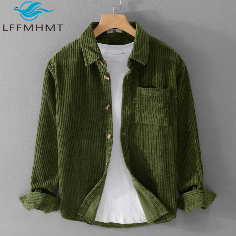 2026 New Men's Corduroy Shirt  - đánh giá và giá Corduroy Button Up Shirt Men