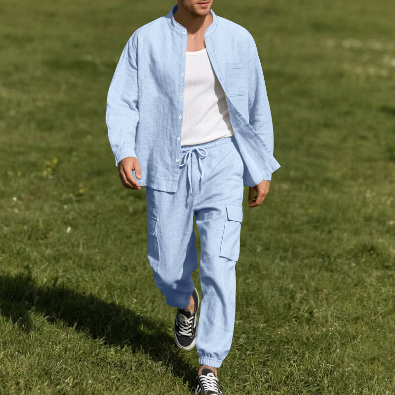 Men's Linen Breathable Two-Pie - đánh giá và giá Mens Linen Shirt Long Sleeve