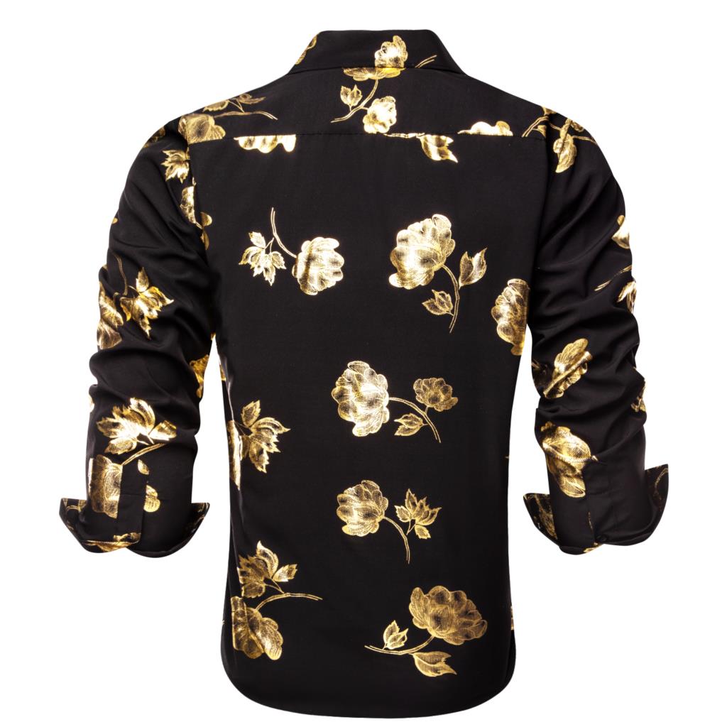 Hi-Tie Black Gold Silk Mens Sh - đánh giá và giá Mens Satin Silk Dress Shirt