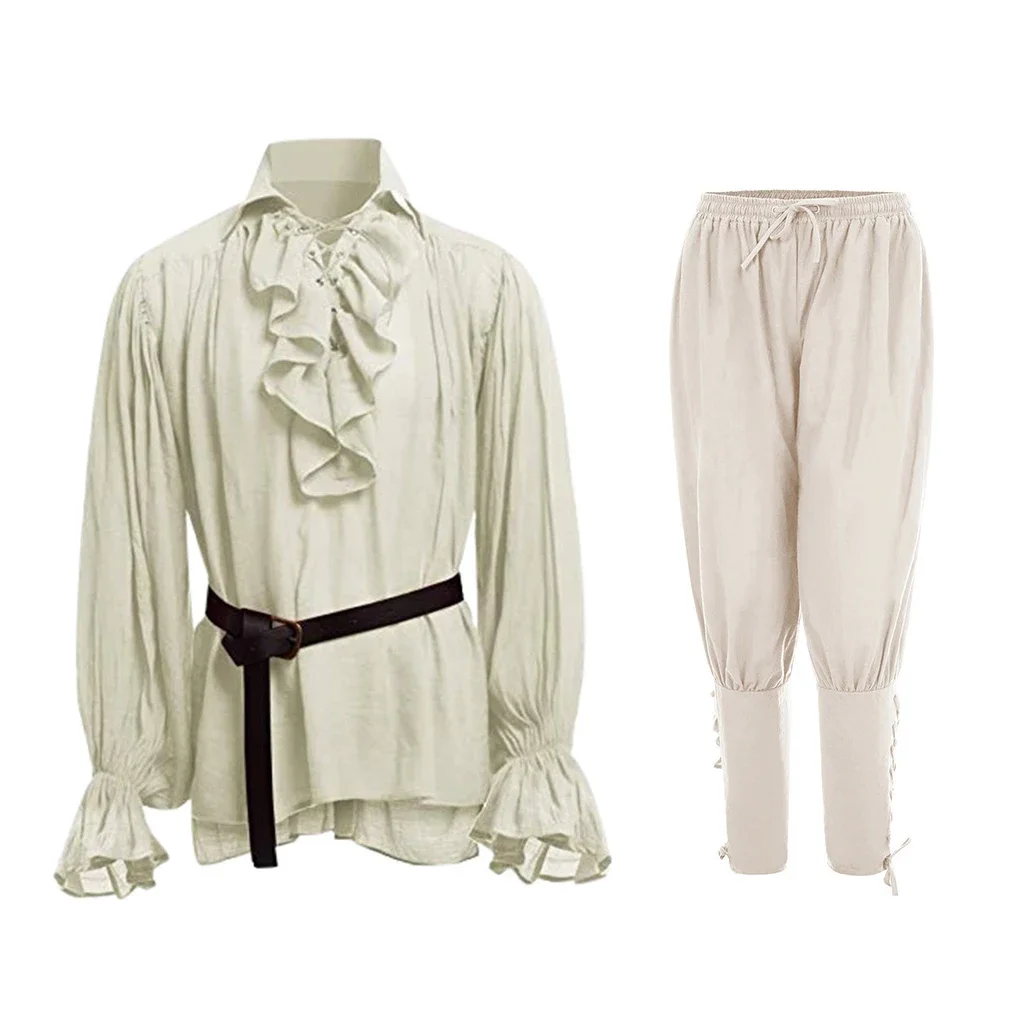 Medieval Shirts Ruffled Gothic - đánh giá và giá Medieval Gothic Lace Up Pirate Shirt