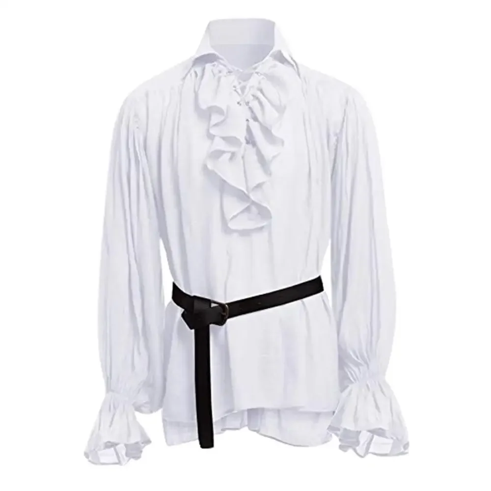 Medieval Shirts Ruffled Gothic - đánh giá và giá Medieval Gothic Lace Up Pirate Shirt