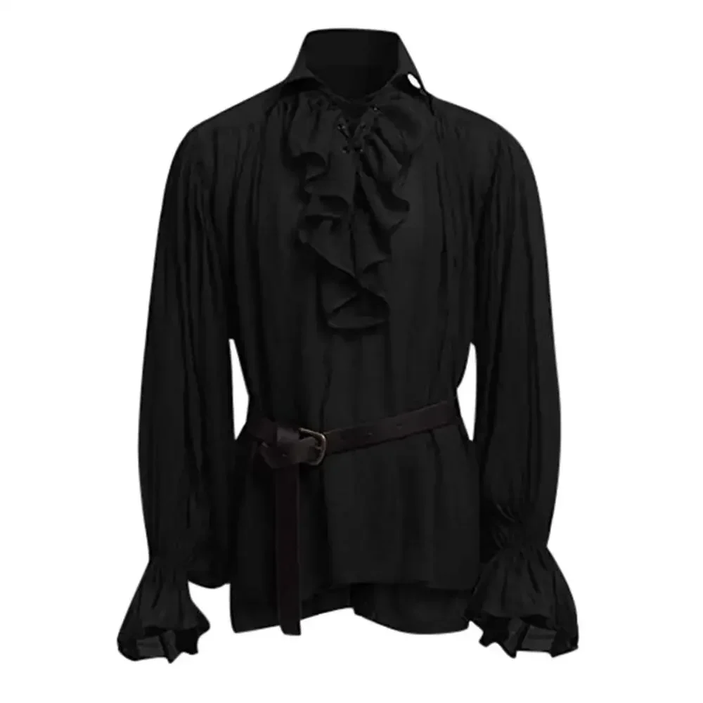 Medieval Shirts Ruffled Gothic - đánh giá và giá Medieval Gothic Lace Up Pirate Shirt