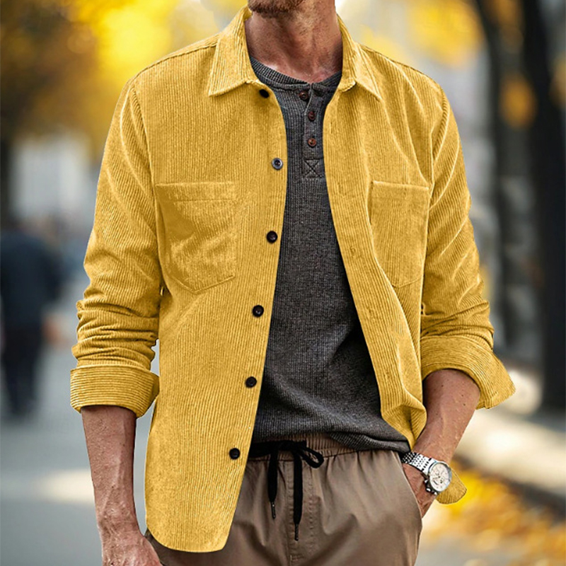 Spring Fall Daily Leisure Mens - đánh giá và giá Corduroy Button Up Shirt Men