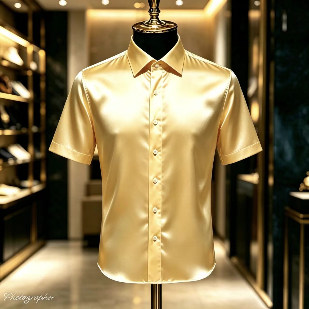 Men's Solid Color Satin Short- - đánh giá và giá Mens Satin Silk Dress Shirt