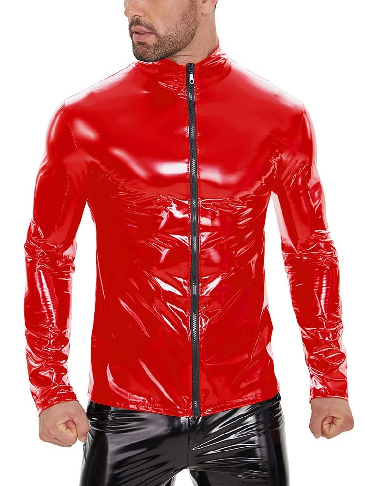 S-7XL Wet Look PVC Long Sleeve - đánh giá và giá Jackets