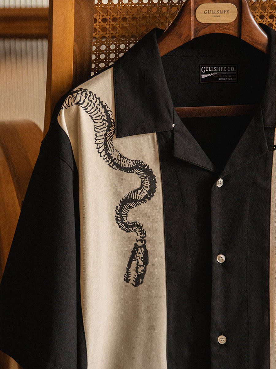 Cuban Collar Print Short Sleev - đánh giá và giá Short Sleeve Bowling Shirt Retro