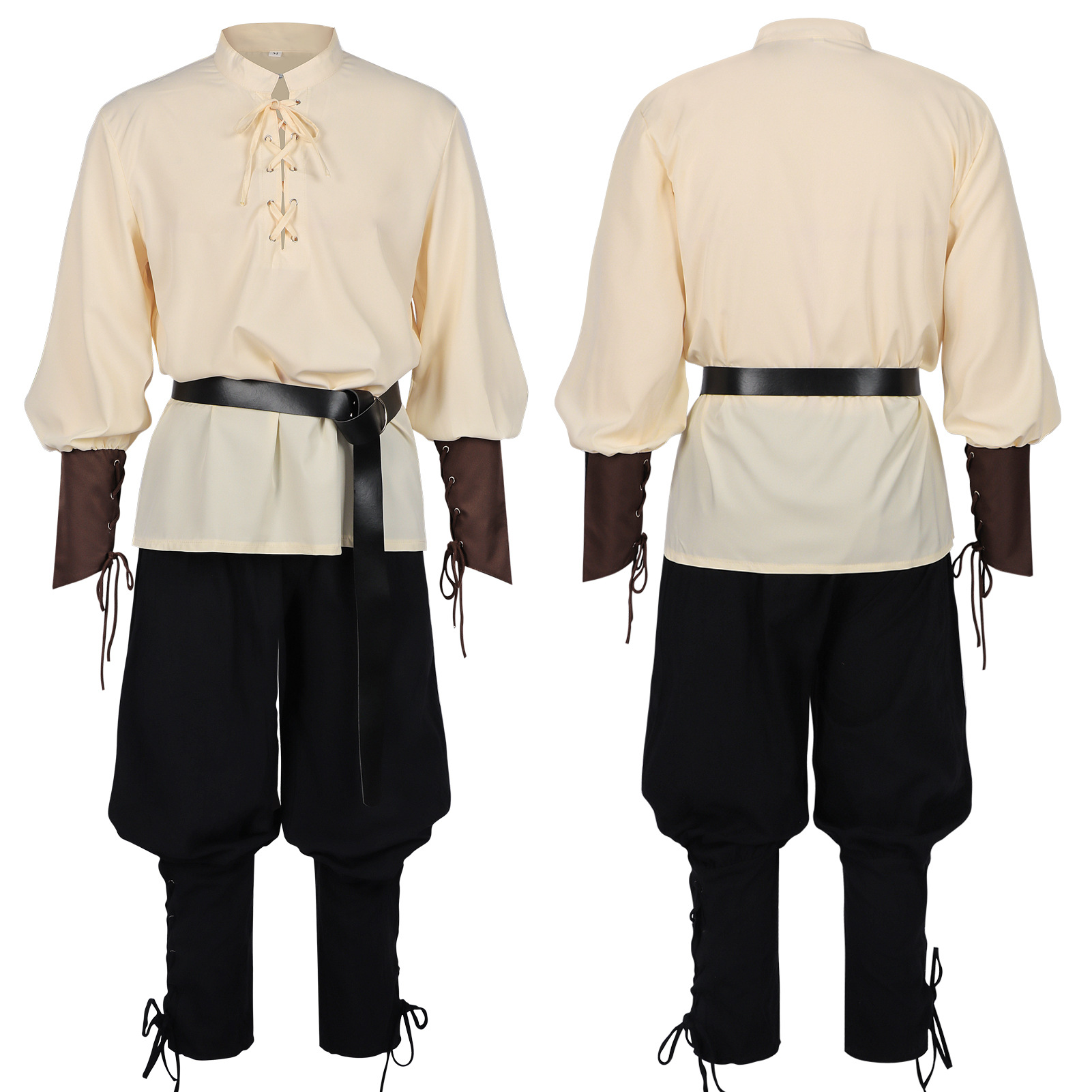 Halloween Pirate Costume Men's - đánh giá và giá Medieval Gothic Lace Up Pirate Shirt