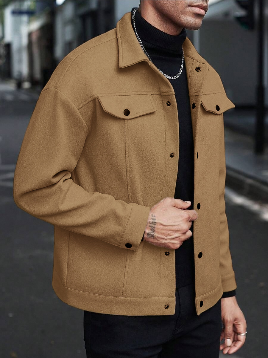Men Wool Blend Lapel Work Jack - đánh giá và giá Jackets