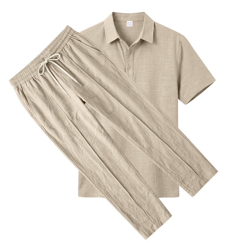 Men's 2 Piece Polo Set Short S - đánh giá và giá Mens Linen Shirt Long Sleeve