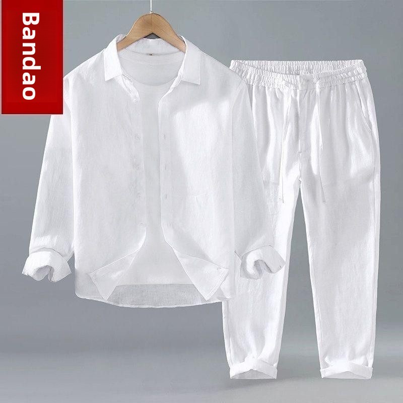 Loose Linen Men's Casual Short - đánh giá và giá Mens Linen Shirt Long Sleeve