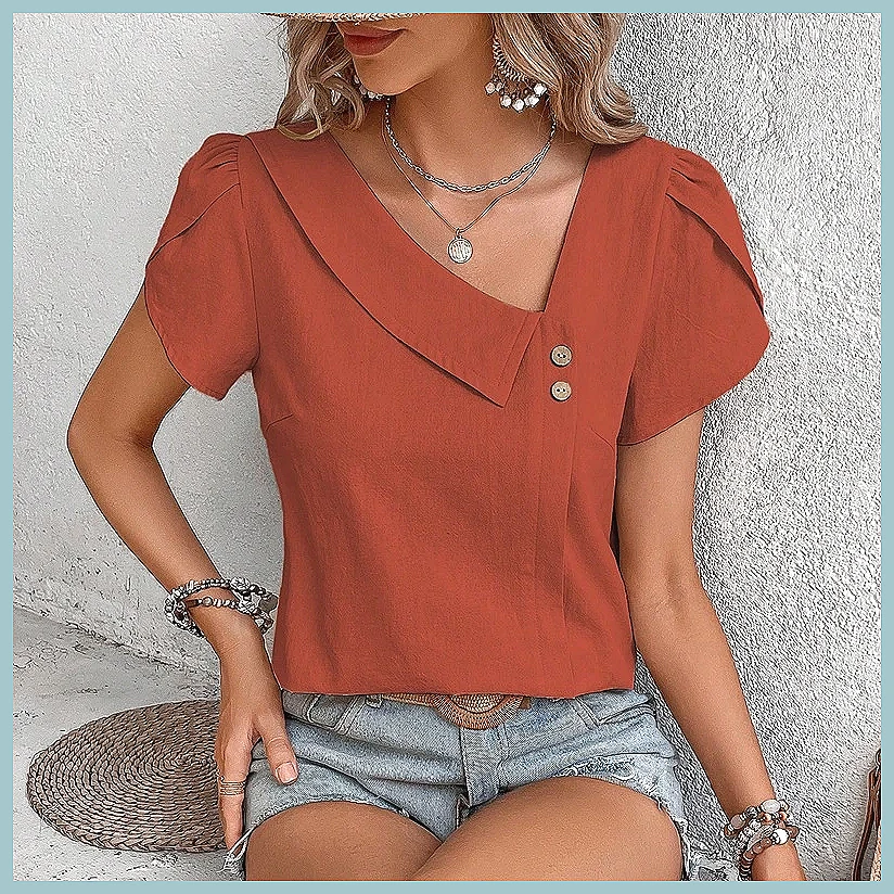 2024 Summer Vintage Solid Colo - đánh giá và giá Shirts